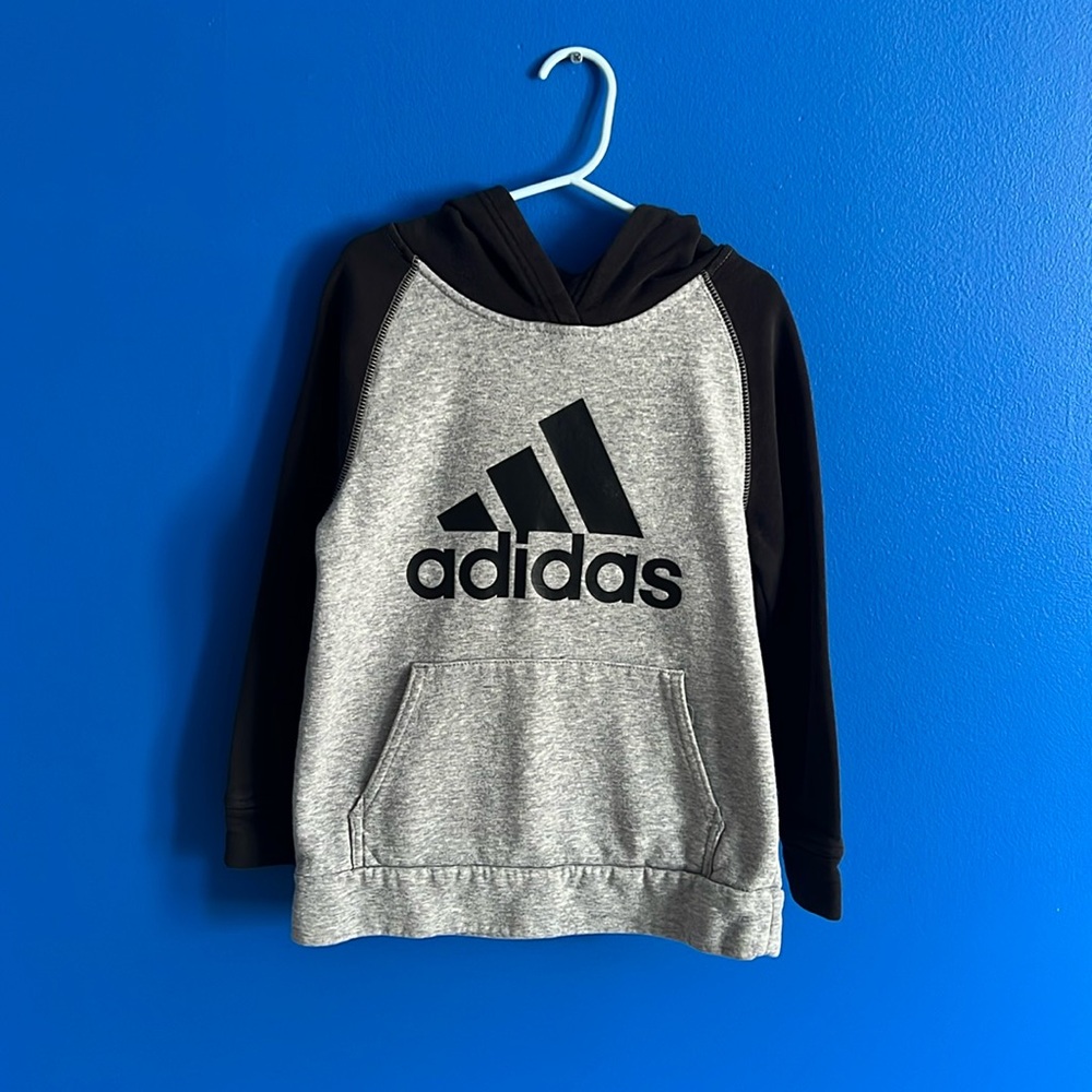 Adidas Black and Gray Performance Hoodie